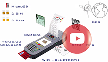 Kamera, barkod tarayici, RFID, UMTS/HSDPA/GSM/GPRS/EDGE, WiFi, Bluetooth, GPS, biyometrik imza zellikli, FDA600-POS deme PDA'si.